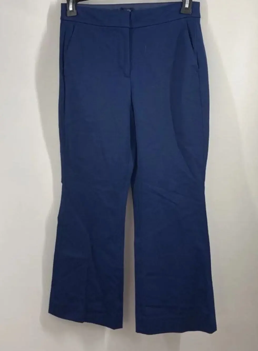 NWT J.Crew Kelsey Womens Cropped Pants Womens Blue High Rise Flared Leg Size 4